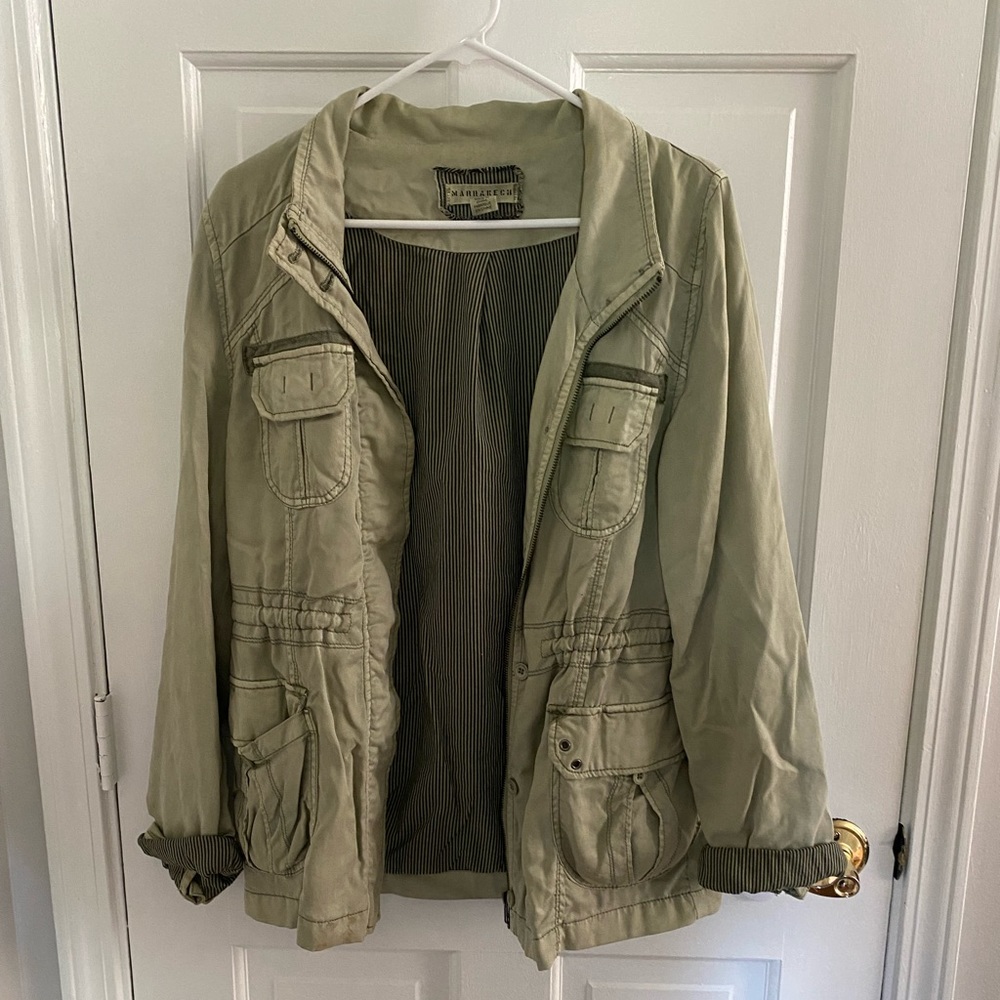 Anthropologie Army Green Jacket by Marrakech